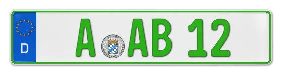 Grüne Kennzeichen A online bestellen