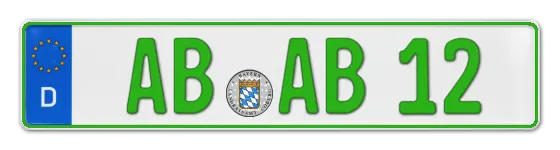Grüne Kennzeichen AB online bestellen