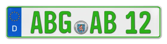Grüne Kennzeichen ABG online bestellen