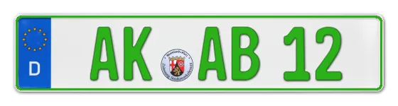 Grüne Kennzeichen AK online bestellen