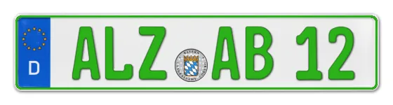 Grüne Kennzeichen ALZ online bestellen