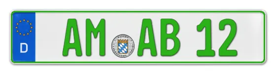 Grüne Kennzeichen AM online bestellen
