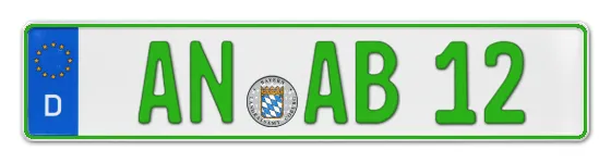 Grüne Kennzeichen AN online bestellen