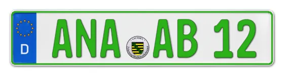 Grüne Kennzeichen ANA online bestellen