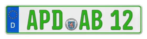 Grüne Kennzeichen APD online bestellen