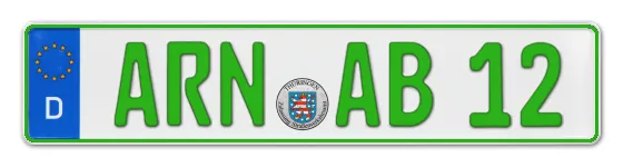 Grüne Kennzeichen ARN online bestellen