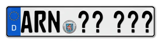 WunschKennzeichen Arnstadt Wunschkennzeichen Arnstadt reservieren