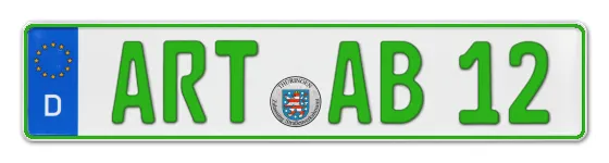Grüne Kennzeichen ART online bestellen