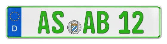 Grüne Kennzeichen AS online bestellen