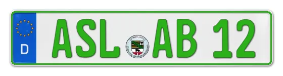 Grüne Kennzeichen ASL online bestellen