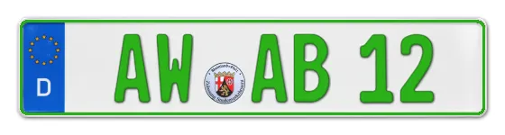Grüne Kennzeichen AW online bestellen