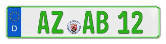 Grüne Kennzeichen AZ online bestellen