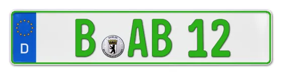 Grüne Kennzeichen B online bestellen
