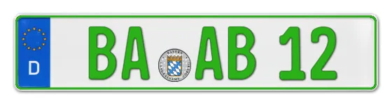 Grüne Kennzeichen BA online bestellen