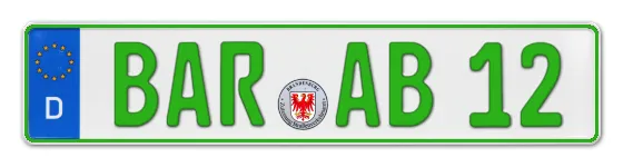 Grüne Kennzeichen BAR online bestellen