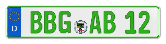 Grüne Kennzeichen BBG online bestellen