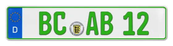 Grüne Kennzeichen BC online bestellen