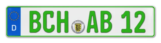 Grüne Kennzeichen BCH online bestellen