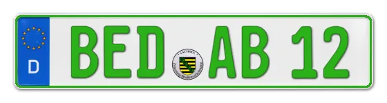 Grüne Kennzeichen BED online bestellen