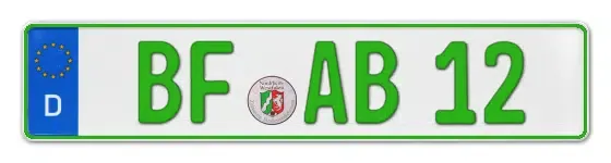Grüne Kennzeichen BF online bestellen