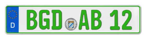 Grüne Kennzeichen BGD online bestellen