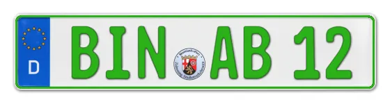Grüne Kennzeichen BIN online bestellen