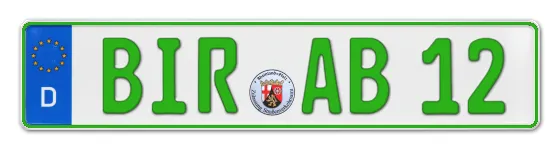 Grüne Kennzeichen BIR online bestellen