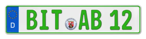 Grüne Kennzeichen BIT online bestellen