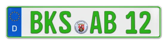 Grüne Kennzeichen BKS online bestellen