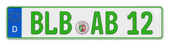 Grüne Kennzeichen BLB online bestellen