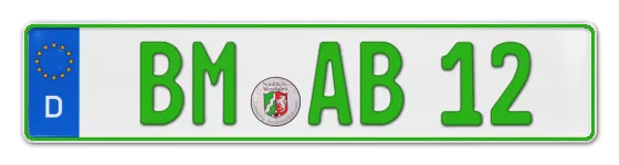 Grüne Kennzeichen BM online bestellen