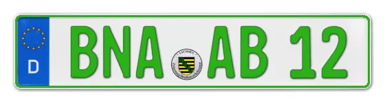 Grüne Kennzeichen BNA online bestellen