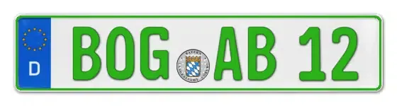 Grüne Kennzeichen BOG online bestellen
