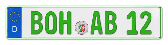 Grüne Kennzeichen BOH online bestellen