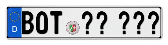 Wunschkennzeichen Bottrop reservieren