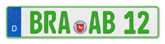Grüne Kennzeichen BRA online bestellen