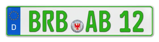 Grüne Kennzeichen BRB online bestellen
