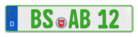Grüne Kennzeichen BS online bestellen