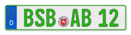 Grüne Kennzeichen BSB online bestellen