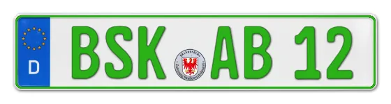 Grüne Kennzeichen BSK online bestellen