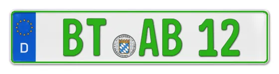 Grüne Kennzeichen BT online bestellen