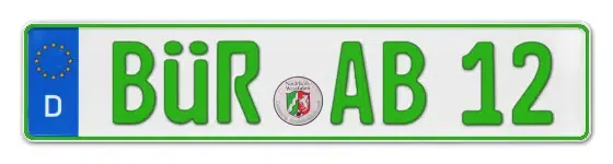 Grüne Kennzeichen BÜR online bestellen