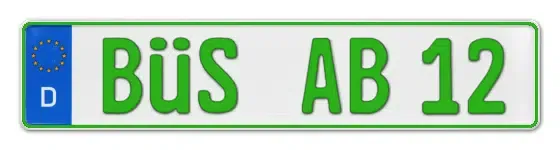 Grüne Kennzeichen BÜS online bestellen