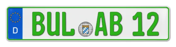 Grüne Kennzeichen BUL online bestellen