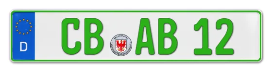 Grüne Kennzeichen CB online bestellen