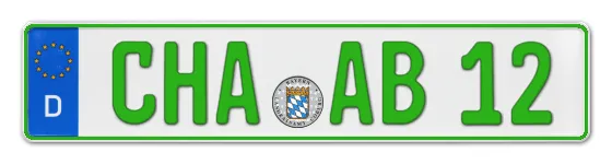 Grüne Kennzeichen CHA online bestellen