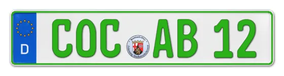Grüne Kennzeichen COC online bestellen
