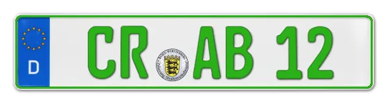 Grüne Kennzeichen CR online bestellen