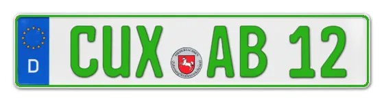 Grüne Kennzeichen CUX online bestellen