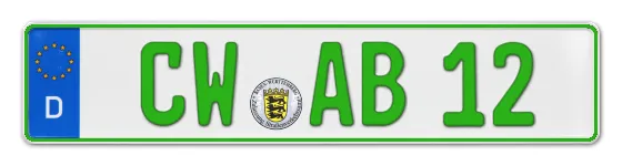 Grüne Kennzeichen CW online bestellen